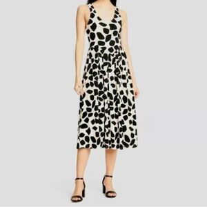 B/W animal print cotton maxi summer dress